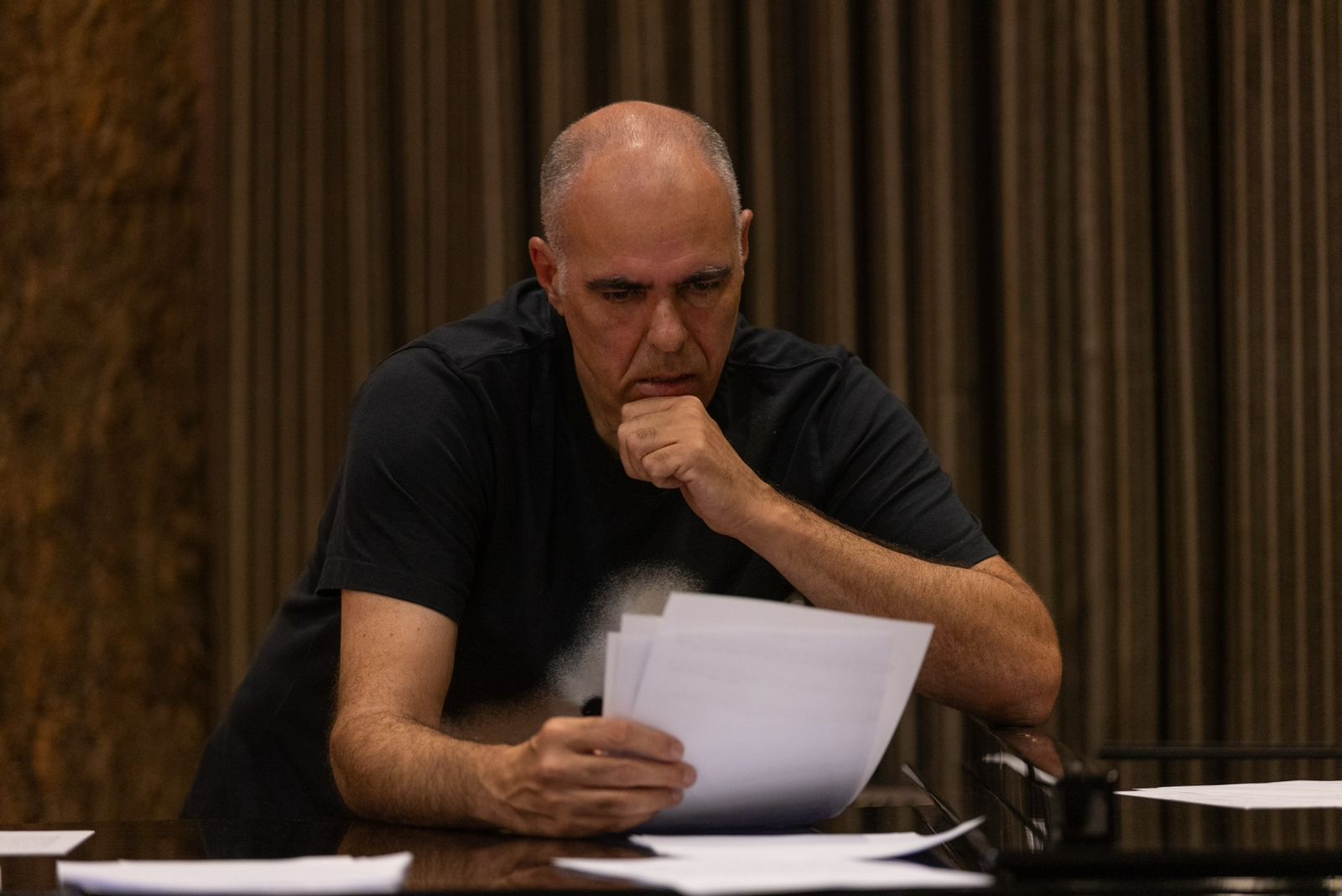 Antonis Skokos studying the score