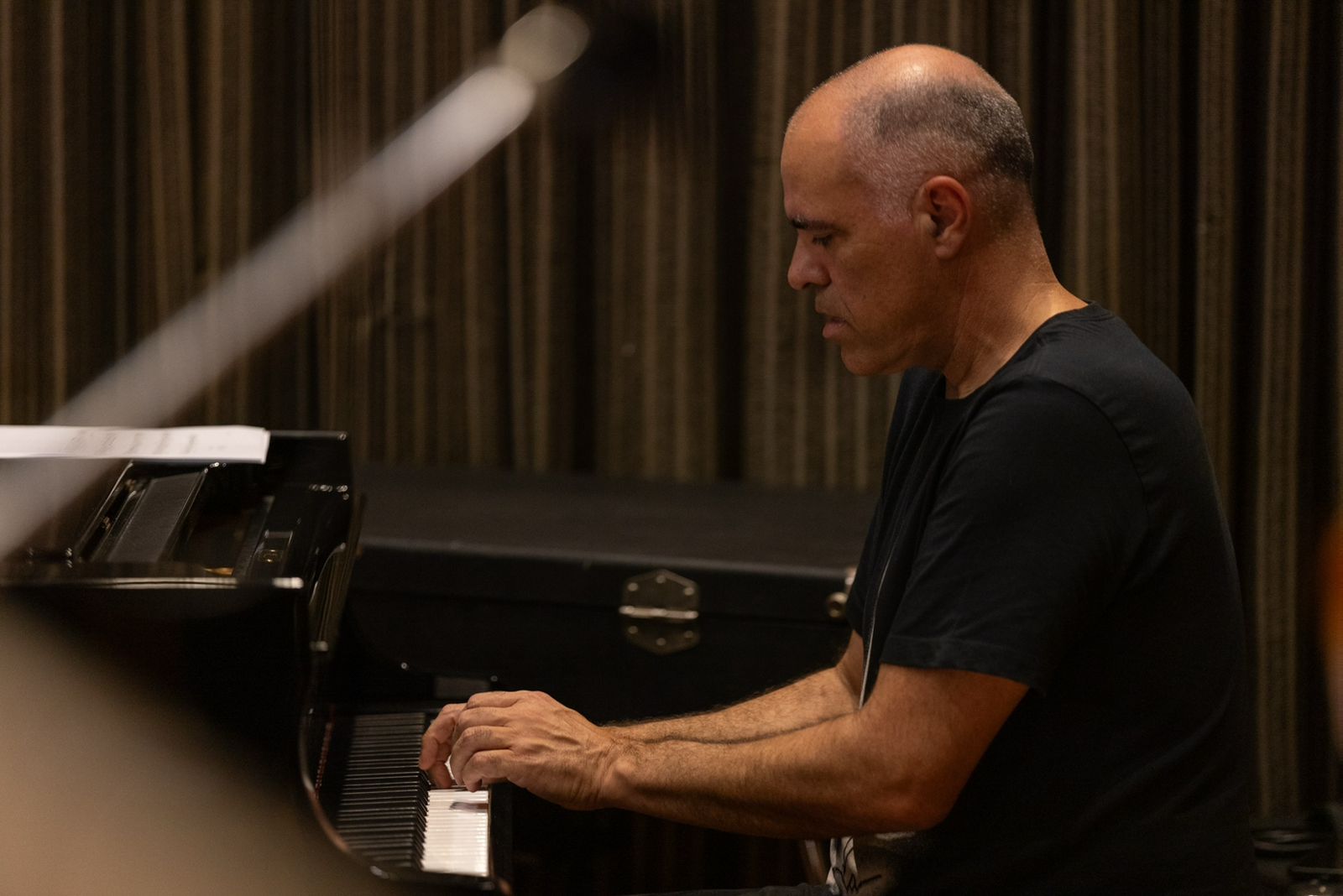 Composer Antonis Skokos at work in the studio